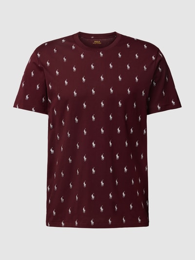 Polo Ralph Lauren Underwear T-shirt met all-over print, model 'LIQUID' Bordeaux - 2