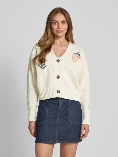 Scotch & Soda Cardigan met statementstitching Ecru - 4