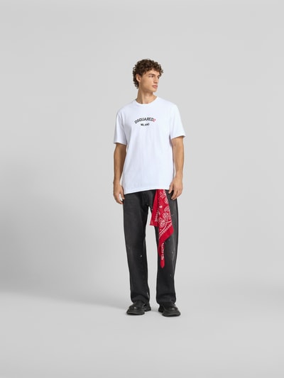 Dsquared2 Loose Fit T-Shirt mit Logo-Print Weiss 1