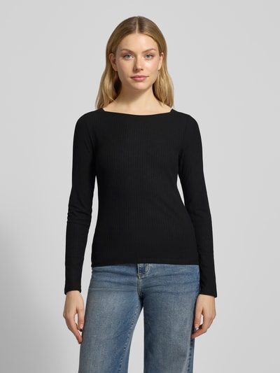 Tom Tailor Denim Slim Fit Langarmshirt aus Viskose-Mix Black 4