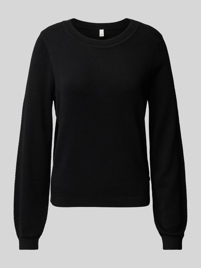 QS Gebreide pullover met pofmouwen Zwart - 2