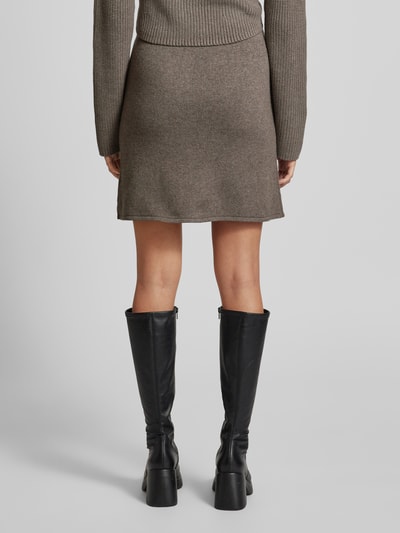 Oui Knielange rok met elastische band Taupe - 5