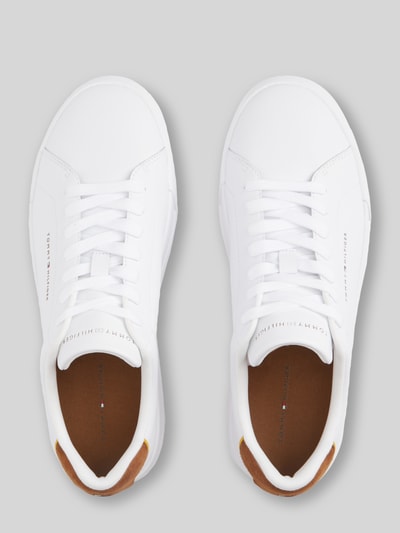 Tommy Hilfiger Sneakersy z mieszanki skóry z detalami z logo Biały 3