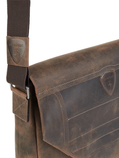 Strellson Messenger Bag aus Leder  Dunkelbraun 3