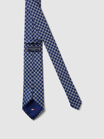 Tommy Hilfiger Tailored Seidenkrawatte mit Allover-Muster Modell 'WOVEN GINGHAM' Marine 2