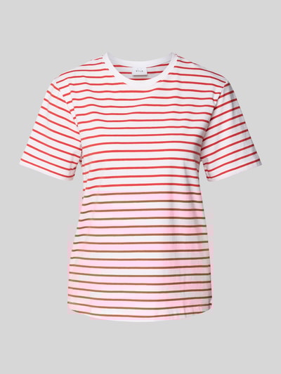 Vila T-Shirt mit Rundhalsausschnitt Modell 'NORA' Hellrot 2