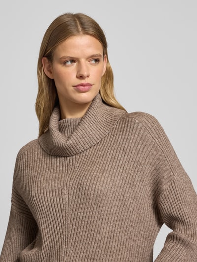 ONLY Regular Fit Rollkragenpullover aus Viskose-Mix Modell 'KATIA' Beige Melange 3