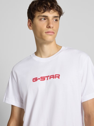 G-Star Raw T-Shirt mit Label-Print Weiss 3