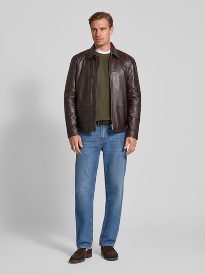 MCNEAL Strickpullover mit Rundhalsausschnitt Oliv 1