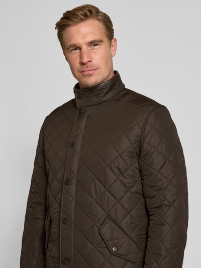 Barbour Regular Fit Steppjacke mit Pattentaschen Modell 'POWELL' Oliv 3
