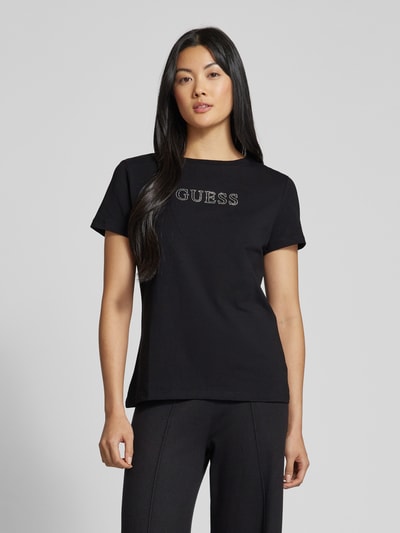 Guess Activewear T-Shirt mit Label-Detail Modell 'BRIANA' Black 4