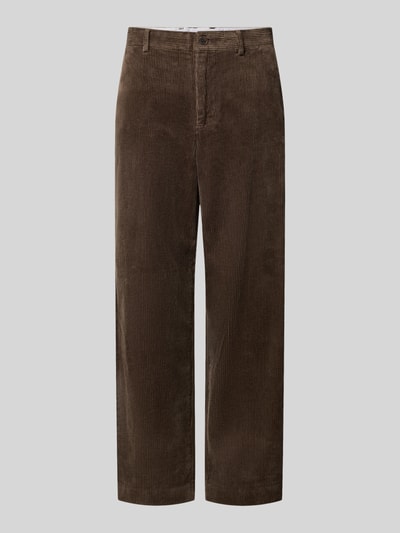 Selected High Waist Cordhose mit Bundfalte Luke Schoko 1