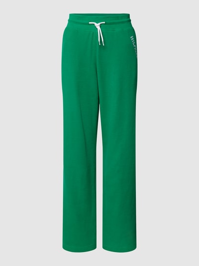 TOMMY HILFIGER Spodnie sportowe z fakturowanym wzorem i wyhaftowanym logo Zielony 2