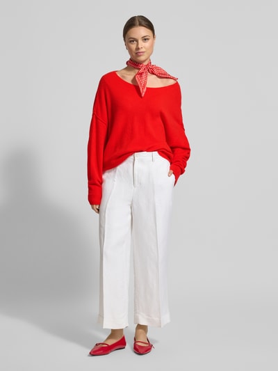 American Vintage Oversized Strickpullover mit U-Boot-Ausschnitt Modell 'DAMSVILLE' Rot 1