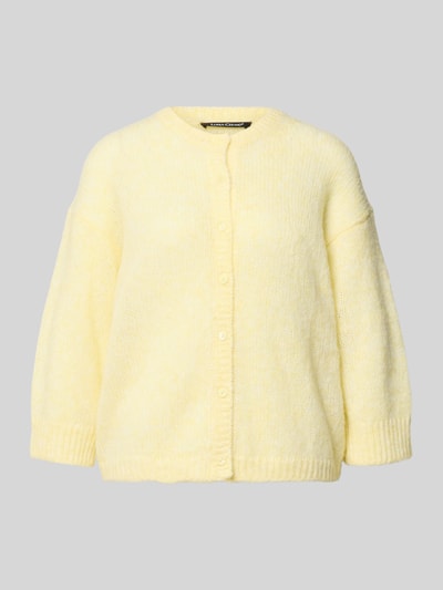 Produktfoto, Cardigan mit Rundhalsausschnitt und Knopfleiste von Luisa Cerano, żółty, krój regular fit, mieszanka materiałów z dodatkiem alpaki
