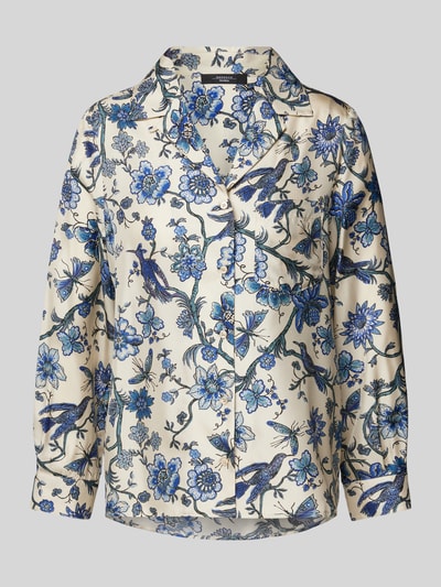 Weekend Max Mara Zijden blouse met reverskraag, model 'ONCIA' Marineblauw - 2