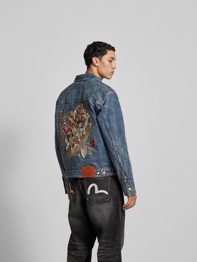 Evisu Jeansjacke mit Knopfleiste Jeansblau 5