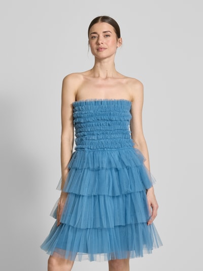 LACE & BEADS Cocktailjurk in laagjeslook Bleu - 4