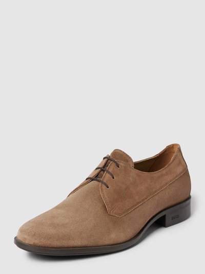 BOSS Derby schoenen met label in reliëf Middenbruin - 1