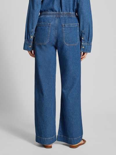 OPUS Wide leg jeans met tunnelkoord, model 'Miva' Jeansblauw - 5