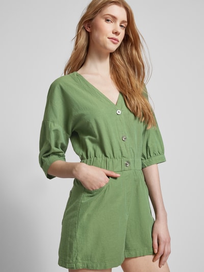 Ragwear Jumpsuit met linnen, model 'Ipsie' Rietgroen - 3