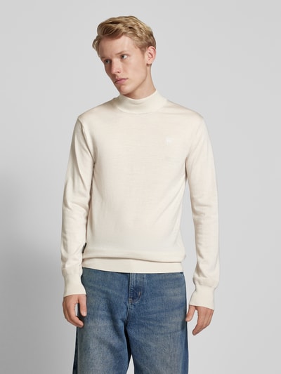 G-Star Raw Gebreide pullover met col, model 'Premium core' Offwhite - 4