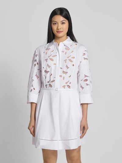 BOSS Minikleid mit Spitzenbesatz Modell 'Derodi' Weiss 4