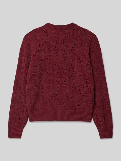 Tommy Hilfiger Teens Strickpullover mit Rundhalsausschnitt Modell 'CHENILLE' Bordeaux 3