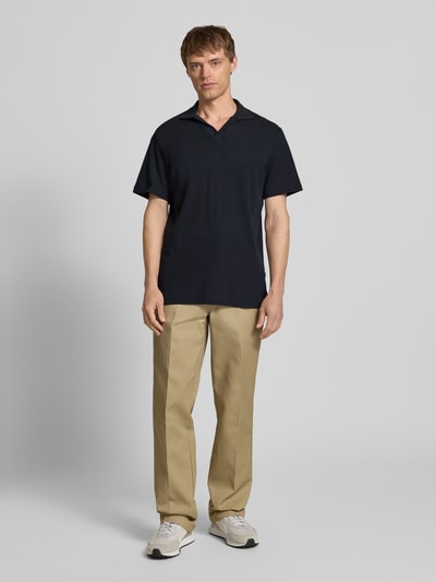 Blend Koszulka polo o kroju slim fit z fakturowanym wzorem Czarny 1