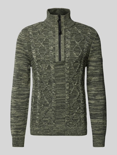 Lerros Gebreide pullover met ribboorden Groen - 2