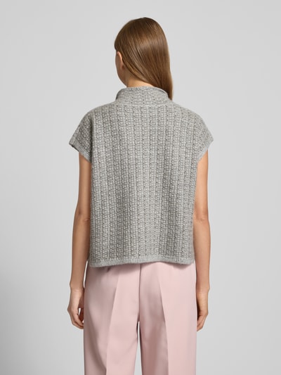 Hemisphere Strickjacke aus Kaschmir-Seide-Mix in kurzärmeligem Design Mittelgrau 5