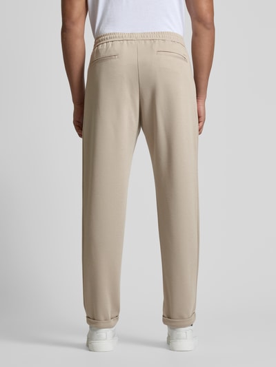 MCNEAL Tapered Fit Bundfaltenhose mit Strukturmuster Ecru 5