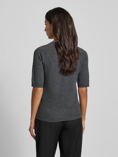 MM Regular fit gebreide pullover van een mix van wol en kasjmier, model 'YEN' Antraciet gemêleerd - 5
