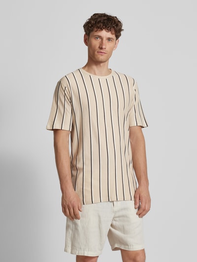 Lindbergh T-shirt met streepmotief Offwhite - 4