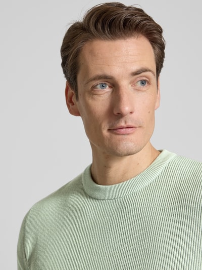 Lindbergh Relaxed Fit Strickpullover mit Rundhalsausschnitt Gruen 3