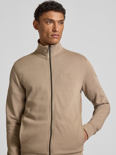 BOSS Orange Bluza rozpinana o kroju regular fit z czystej bawełny Beżowy 3