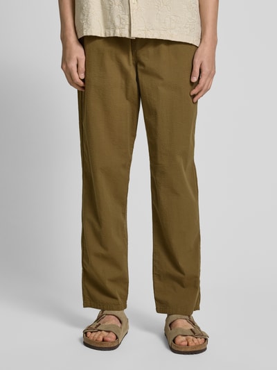 Forét Regular Fit Hose mit elastischem Bund Modell 'CALM' Khaki 4