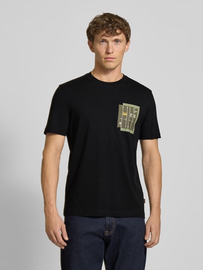 BOSS Orange Regular fit T-shirt van puur katoen Zwart - 4
