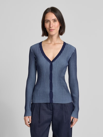 Staud Strickcardigan mit Strukturmuster Marine 4