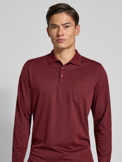 RAGMAN Regular fit poloshirt met borstzak Bordeaux - 3