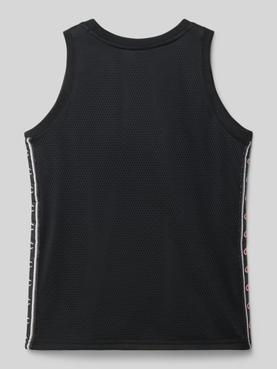 Productfoto, Regular Fit Tank Top aus Mesh met logo-print van CHAMPION, zwart met structuur, ronde hals, ruglengte maat 140: 54 cm