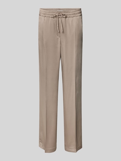 Cambio Flared stoffen broek met persplooien, model 'AVRIL' Taupe - 2