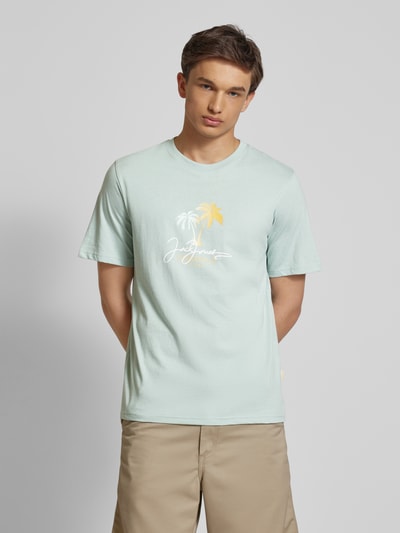 Jack & Jones T-Shirt mit Label-Print Modell 'CYRUS' Rauchblau 4