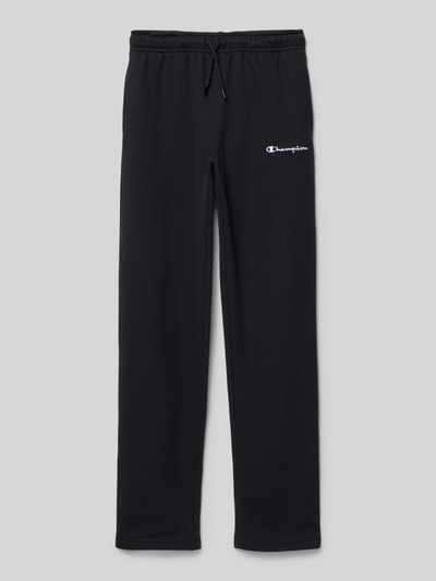 CHAMPION Straight leg sweatpants met labelstitching Zwart - 1