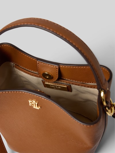 Lauren Ralph Lauren Handtasche aus Rindsleder mit Label-Applikation Modell 'REESE' Cognac 5