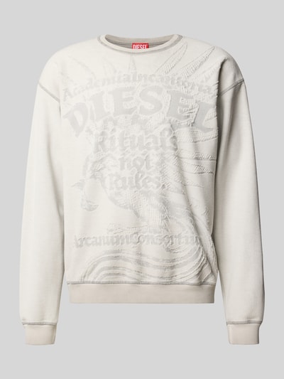 Diesel Sweatshirt mit Jacquard Logo-Detail Hellgrau 2