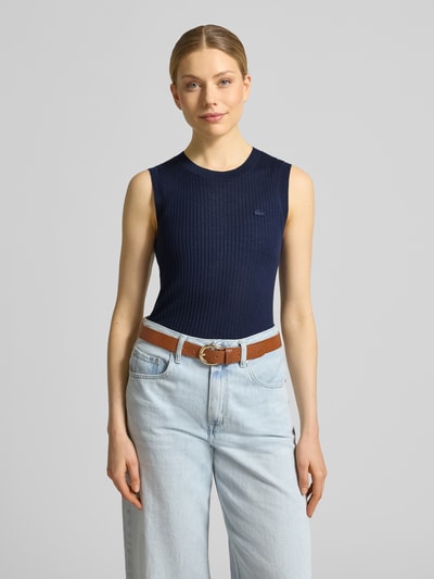 Lacoste Slim Fit Pullunder aus reiner Wolle Marine 4