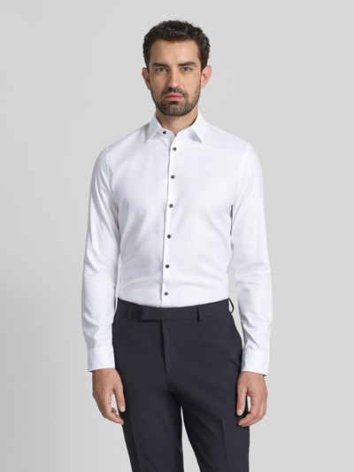 Jake*s Slim Fit Business Hemd aus Baumwolle mit Kentkragen Weiss 4