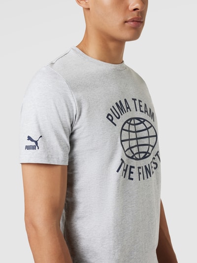 PUMA PERFORMANCE T-Shirt mit Label-Print Hellgrau Melange 3