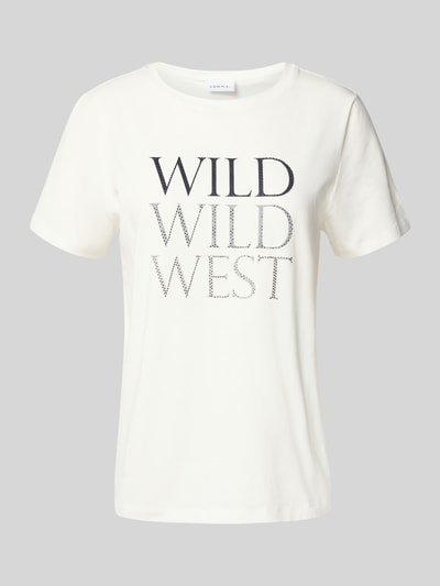 comma T-shirt z nadrukiem ze sloganem Złamany biały 2